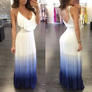 Ombré Blue Maxi Dress